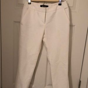 Cropped white pants.